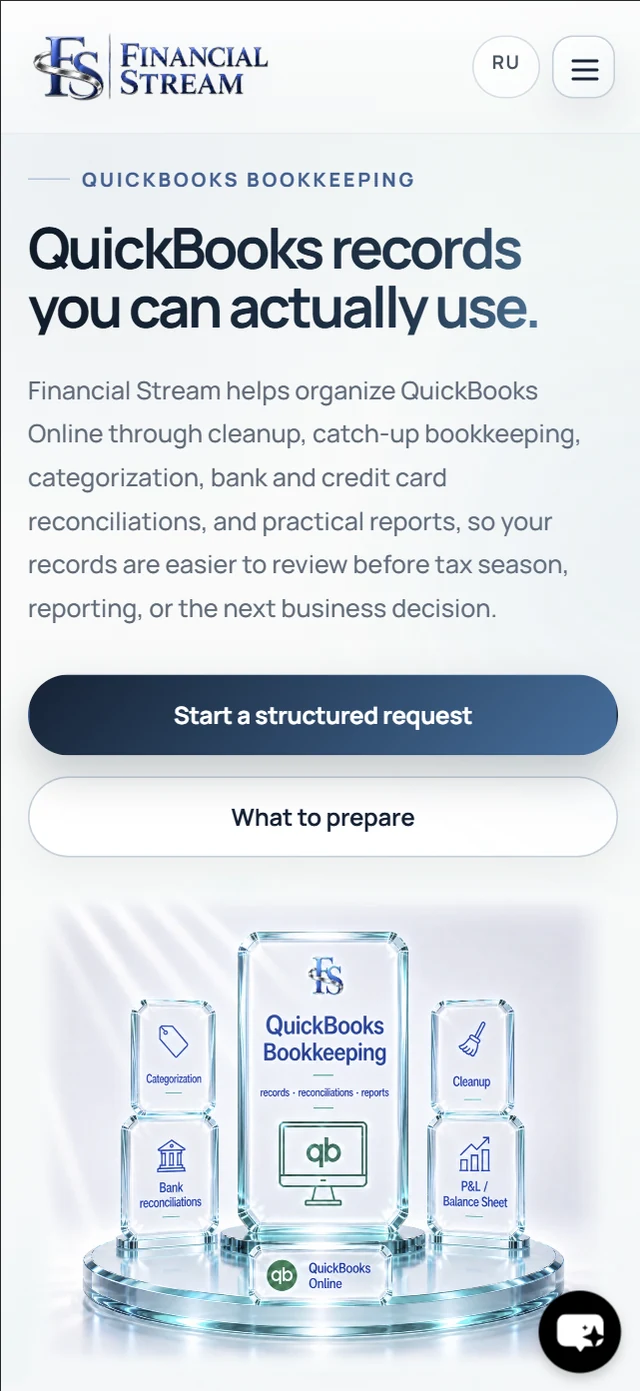 Financial Stream mobile view