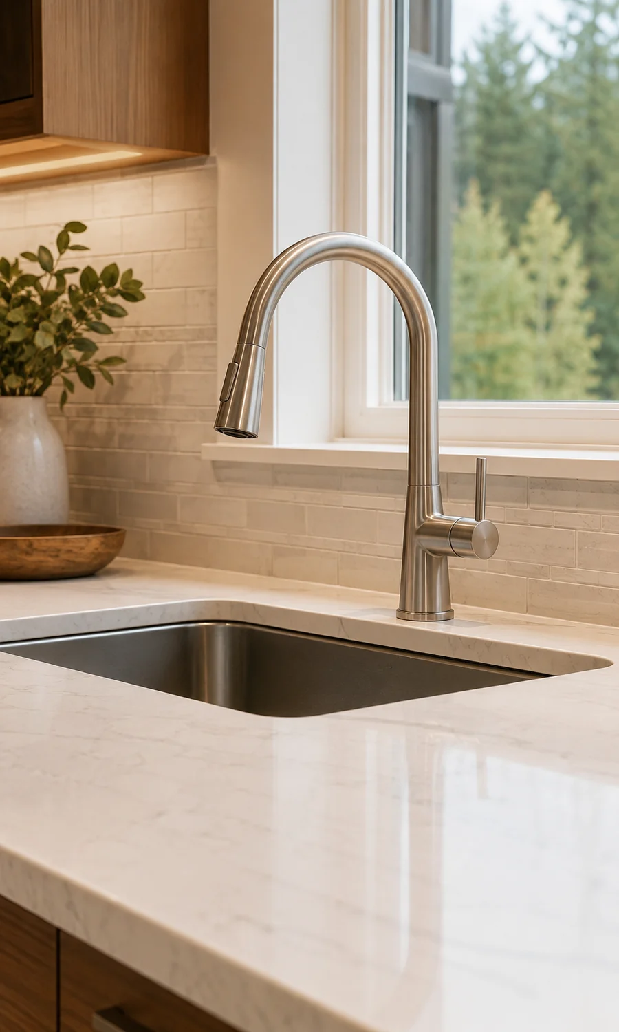 Concept example of kitchen faucet detail