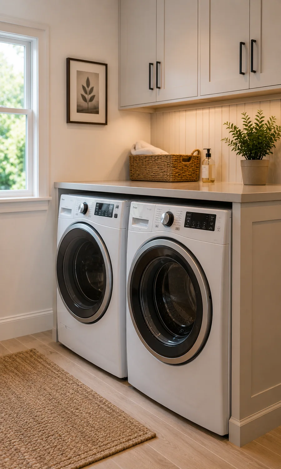 Concept example of washer and dryer connection area